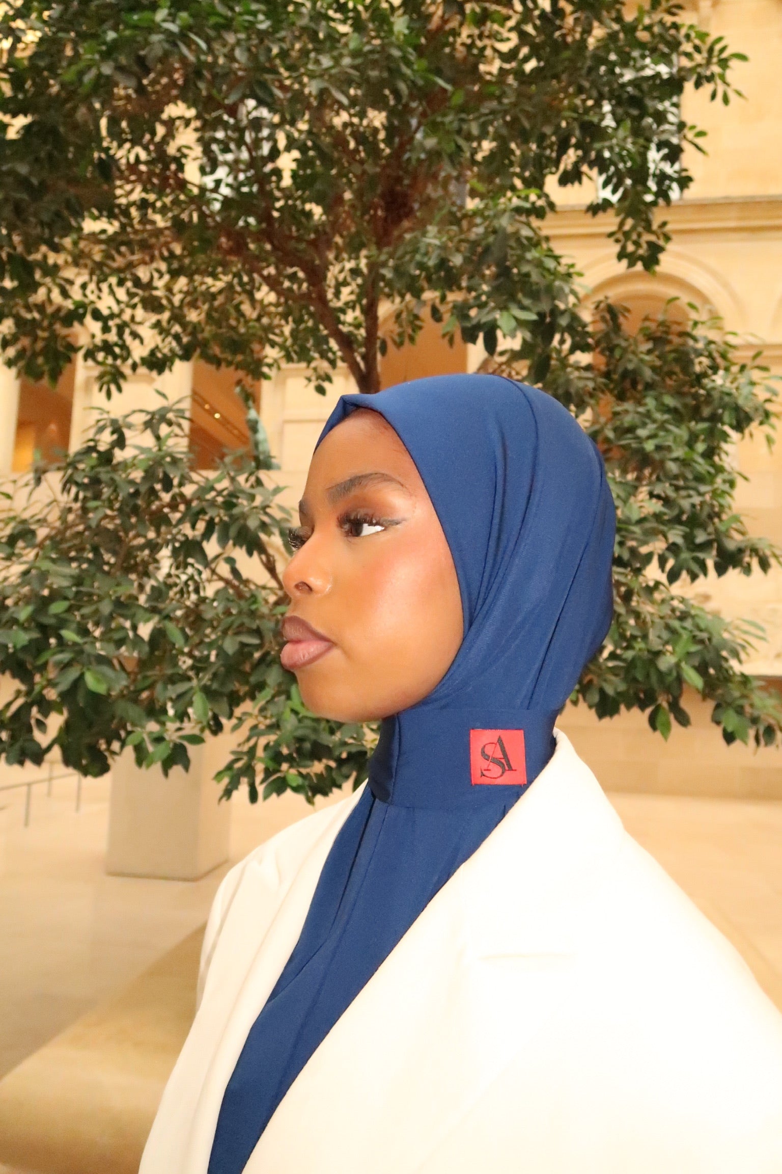 Hijab cagoule bleu saphir