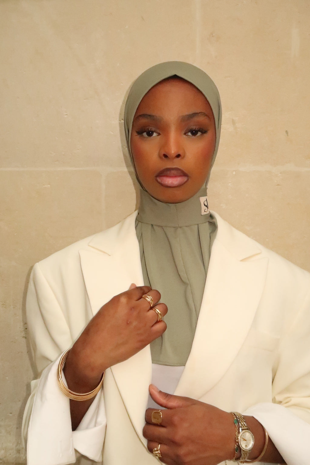 Hijab cagoule vert olive