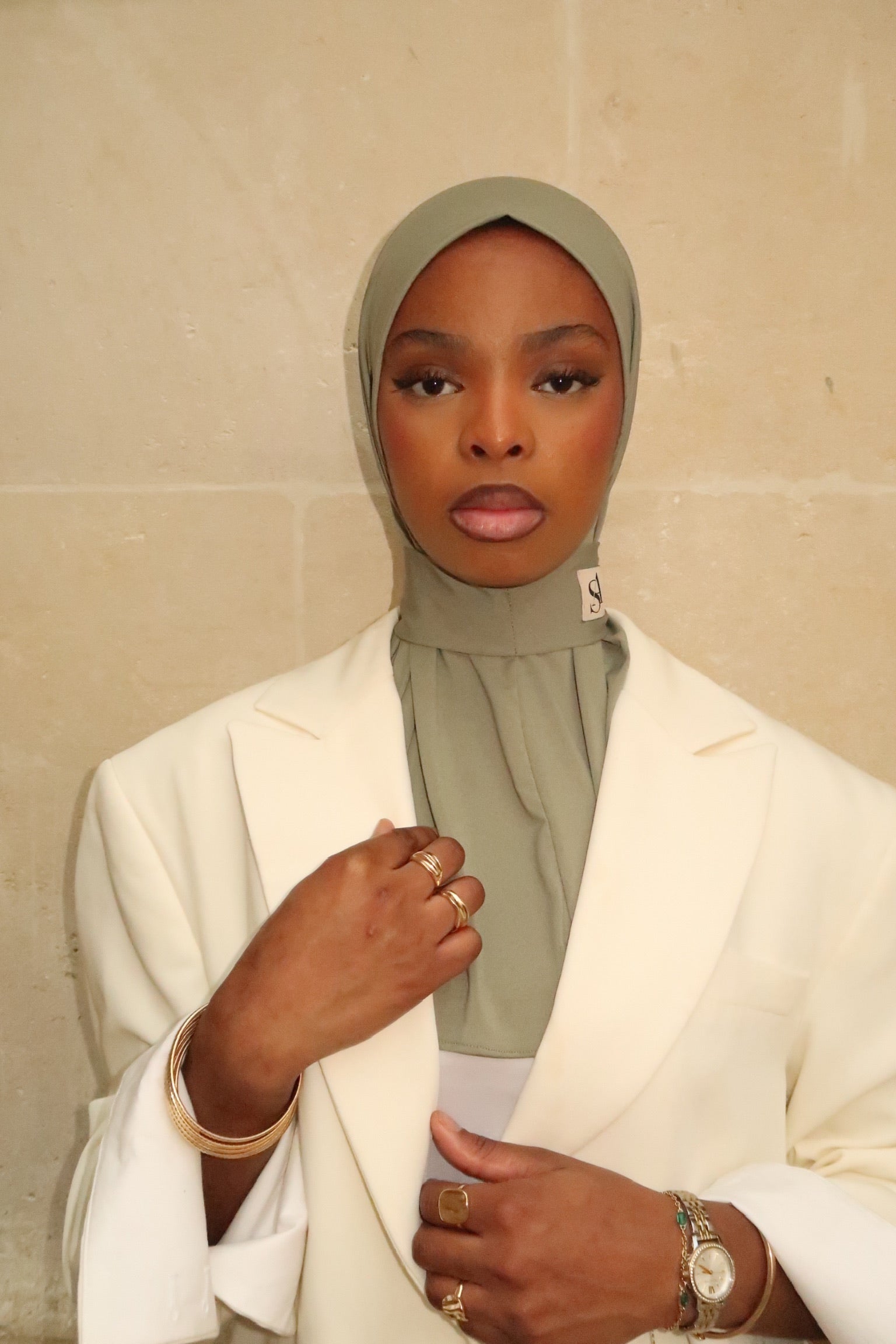 Hijab cagoule vert olive
