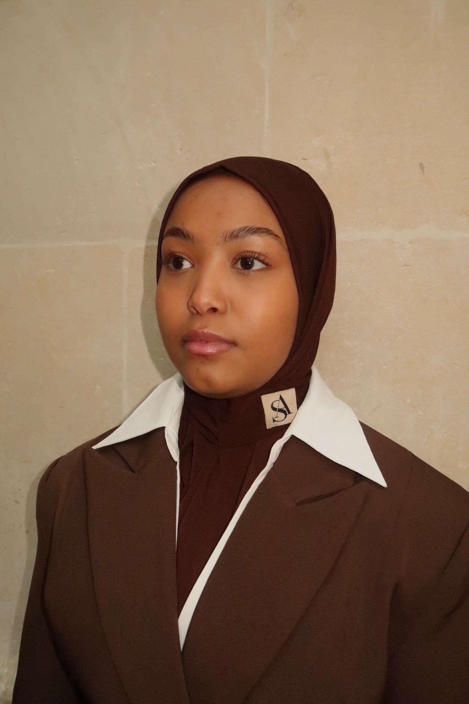 Hijab cagoule marron