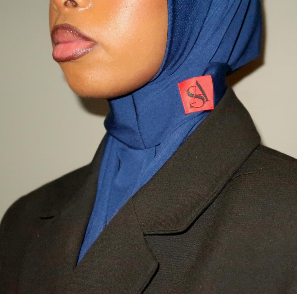 Hijab cagoule bleu saphir