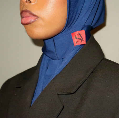 Hijab cagoule bleu saphir