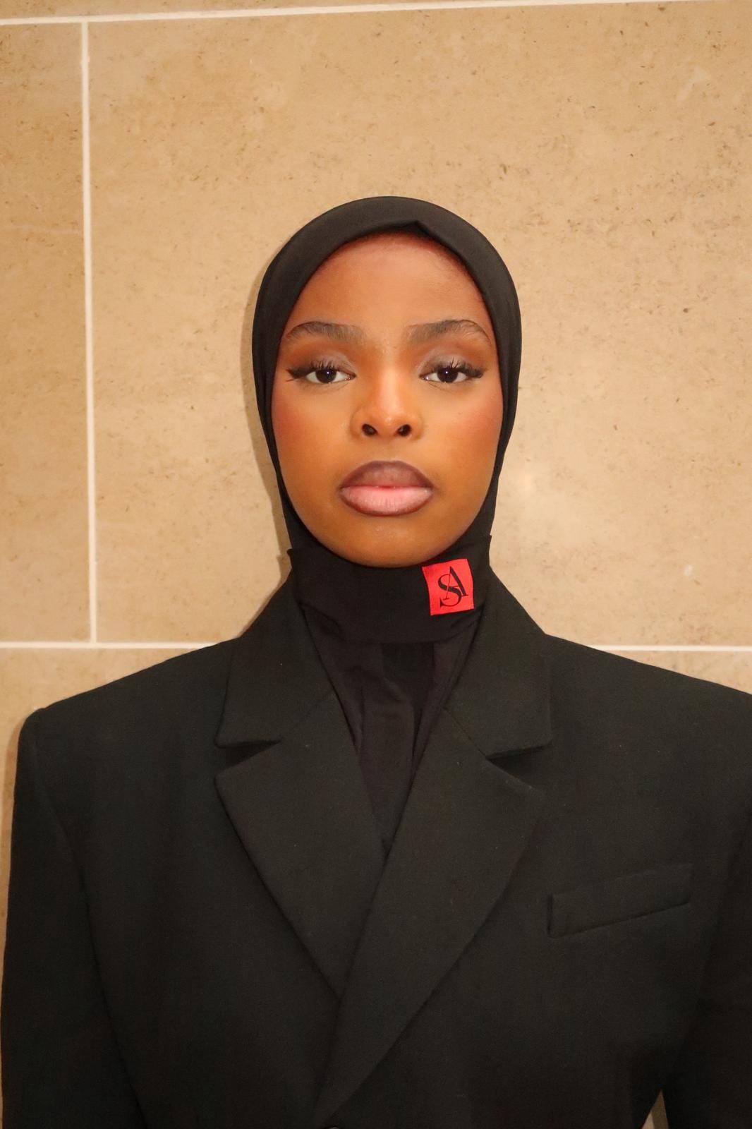 Hijab jersey bambou - Noir(étiquette rouge)